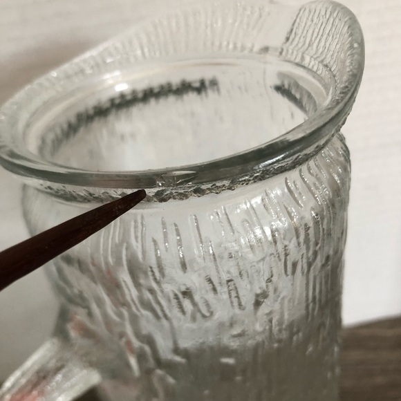 Vtg Bark Textured Glass Pitcher Rare - Picture 11 of 13